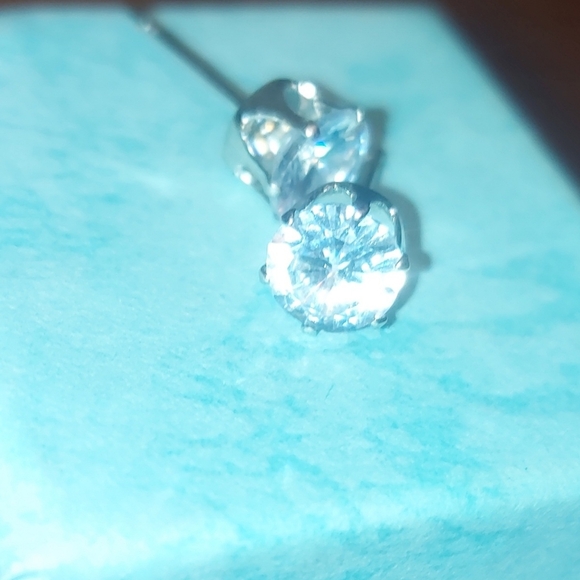 Elegant Silver Stud Earrings - Picture 9 of 9